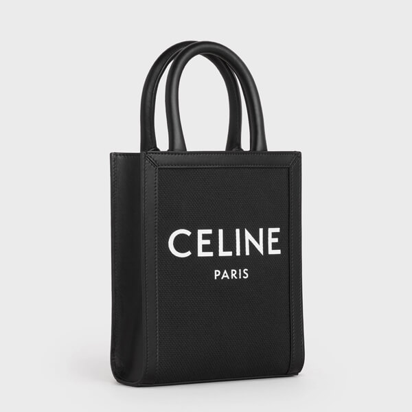 【人気商品】セリーヌ*ミニバーティカル偽物キャンバスショルダーバッグ*ブラック